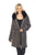 SIMPLY COUTURE Women's ZigZag Long Winter Coat With Faux Fur Trim Hood