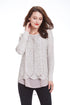 SIMPLY COUTURE Women's Plus Size Casual Grey Crochet Wool-Blend Layered Tunic