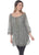 SIMPLY COUTURE Women's Plus Size Casual Tops Lace Crochet Trim 3/4 Sleeve Tunics Series: Lace with Drawcord