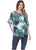 Women's Plus Size Summer Casual Tops Deep Scoop Neck 3/4 Roll up Short Sleeve Fish Printed Tunic Blouses