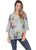 Women's Plus Size Summer Casual Tops Deep Scoop Neck 3/4 Roll up Short Sleeve Floral Printed Tunic Blouse