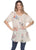 Women's Plus Size Summer Casual Tops Deep Scoop Neck 3/4 Roll up Short Sleeve Umbrella Floral Printed Tunic Blouses