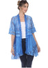 SIMPLY COUTURE Women's Plus Size Casual Short Sleeve Flower Layered Open Crochet Cardigan