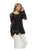 Women's Plus Size Summer Casual Long Sleeve Scoop Neck Sheer Soutache Crochet Applique Pullover Tunic Top